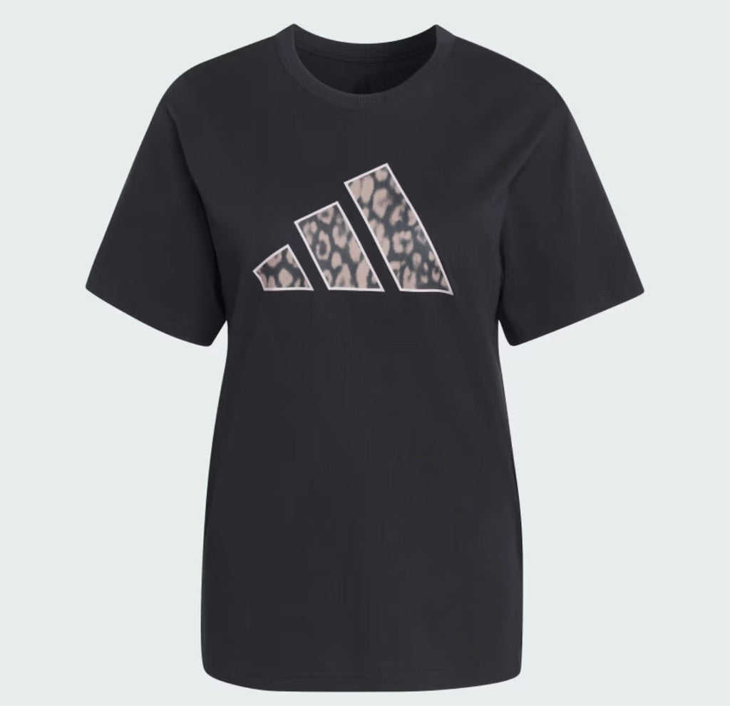 adidas t-shirt donna logo leopardato