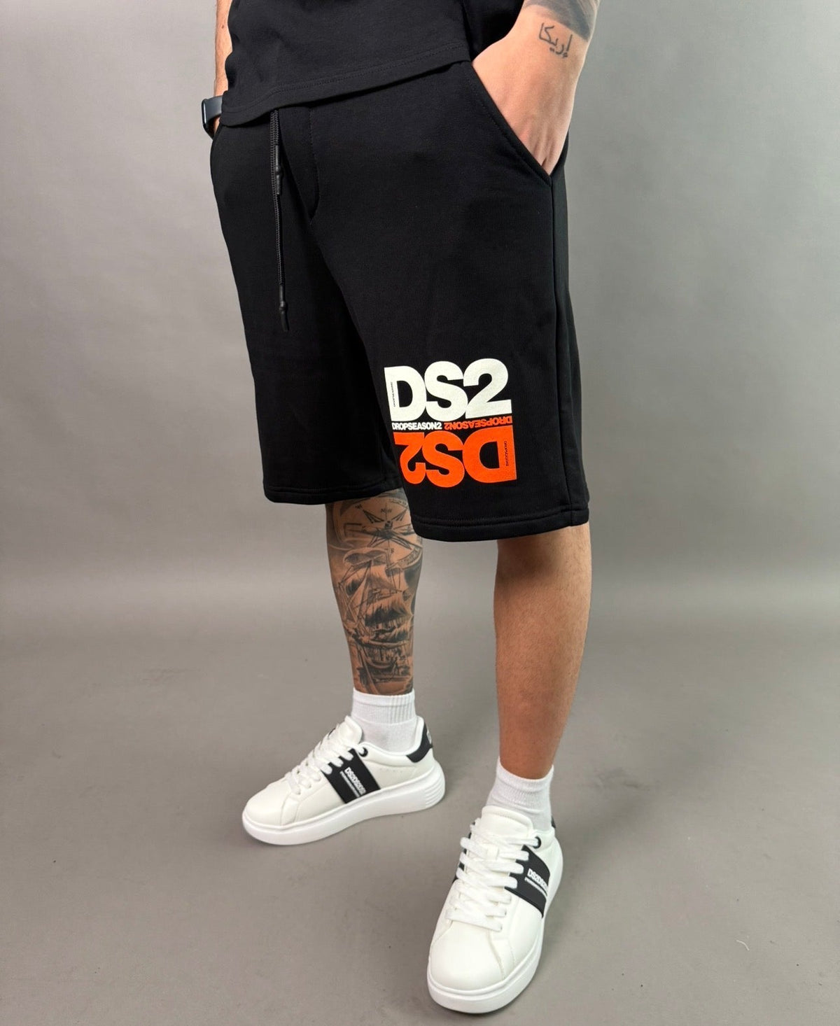 DS2 bermuda doppio logo arancio
