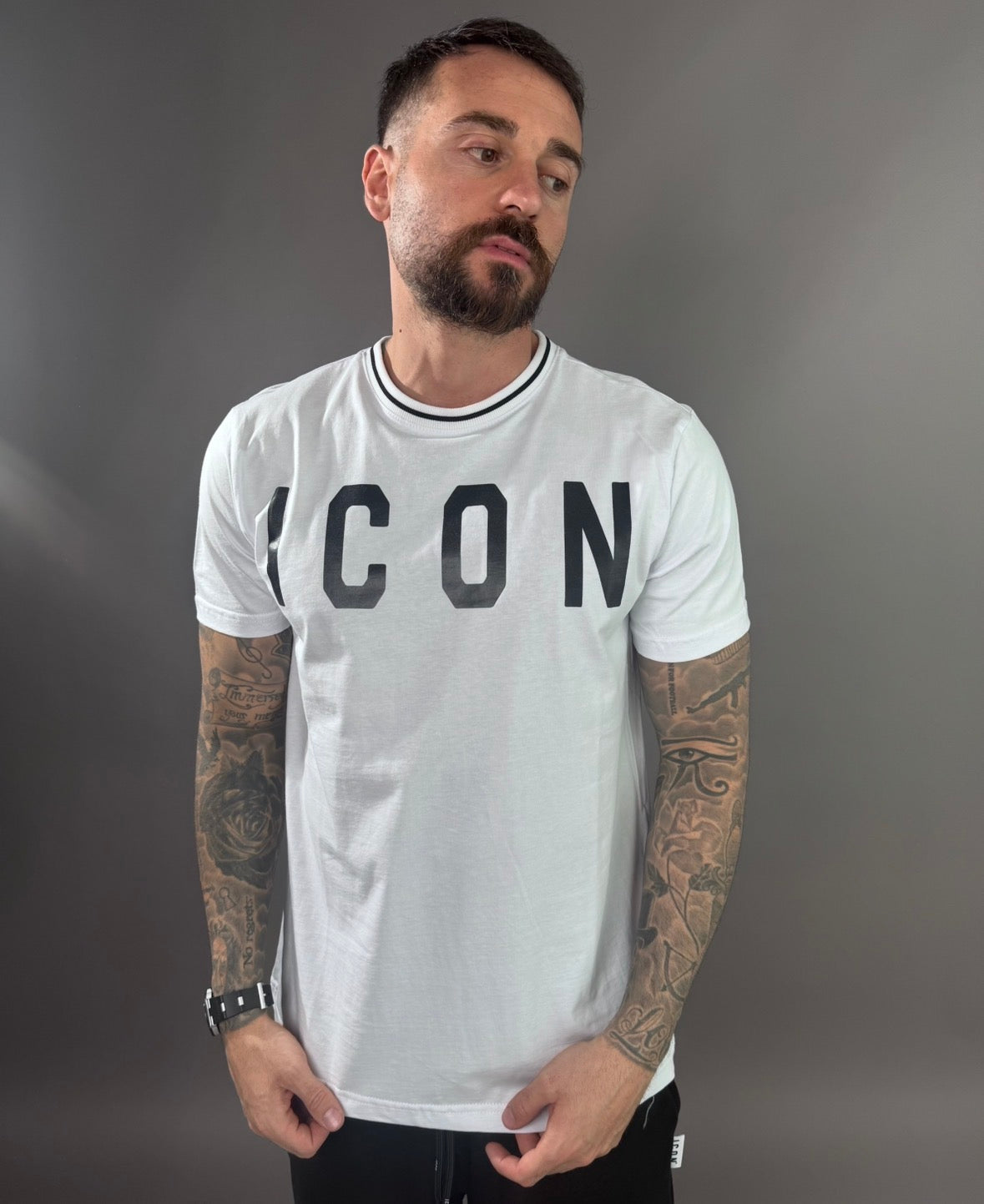 icon t-shirt uomo collo smacchinato