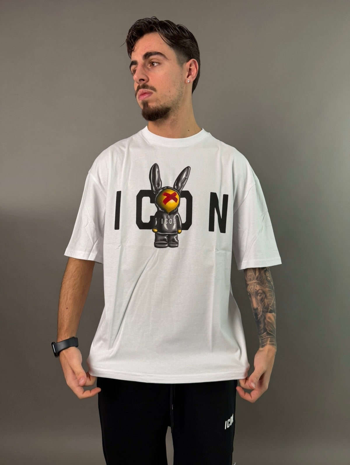 icon t-shirt uomo stampa pupazzo