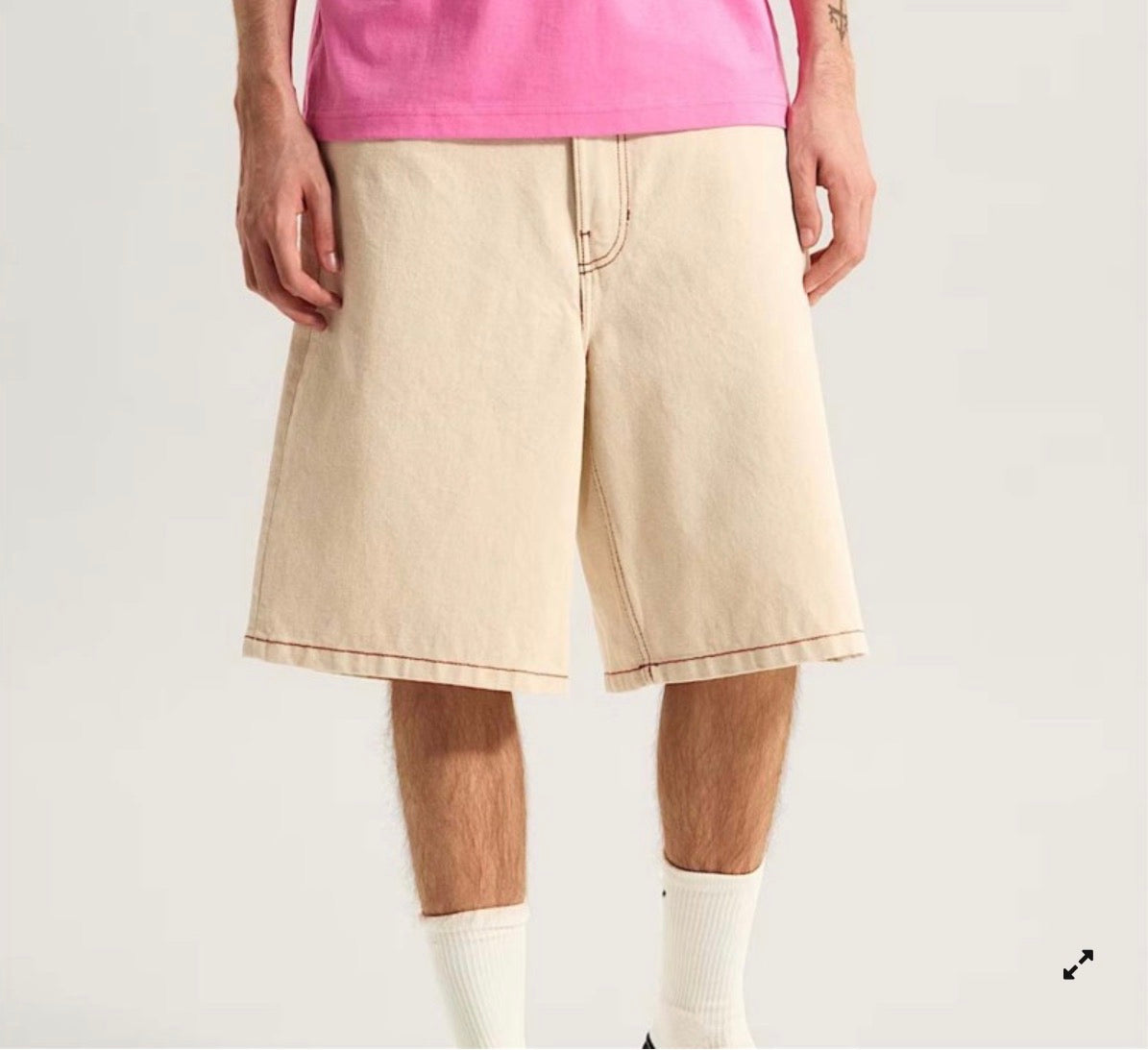 vans bermuda jeans beige