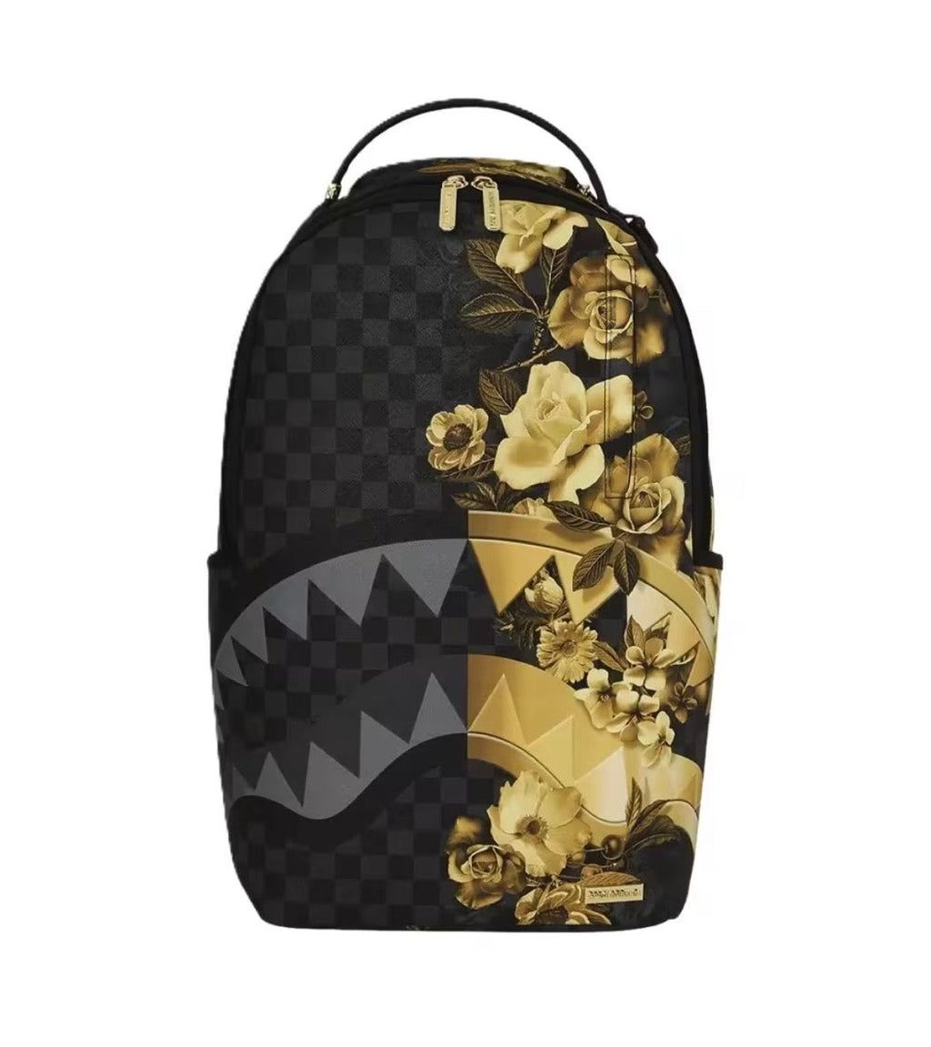 SPRAYGROUND GOLD FLORAL REMIX DLXSV BACK