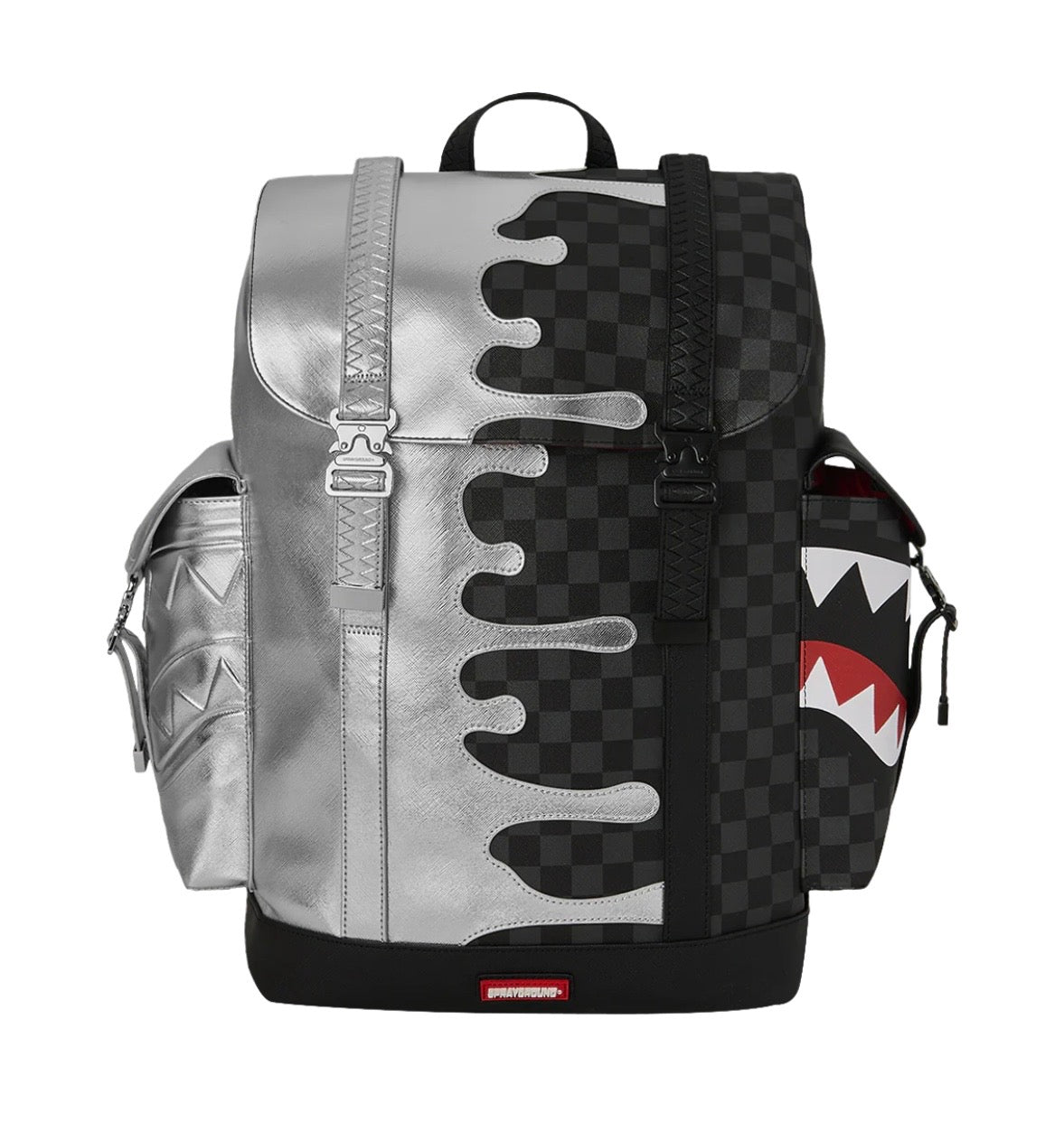 SPRAYGROUND SILVER SIDE DRIP BLACK CHECK