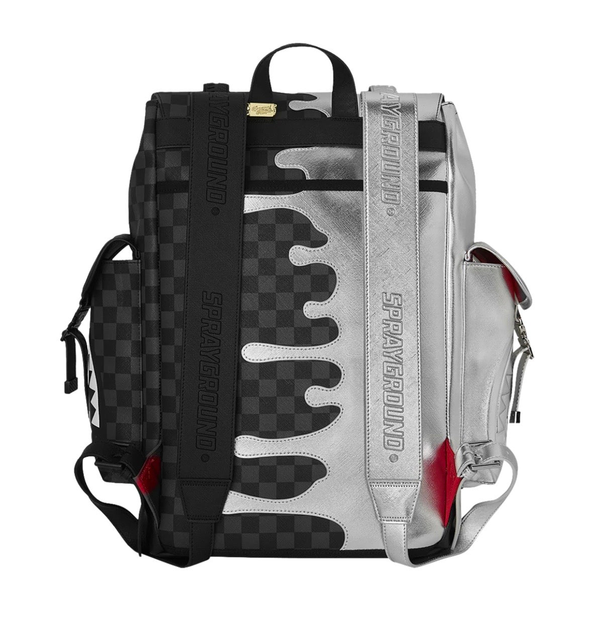 SPRAYGROUND SILVER SIDE DRIP BLACK CHECK
