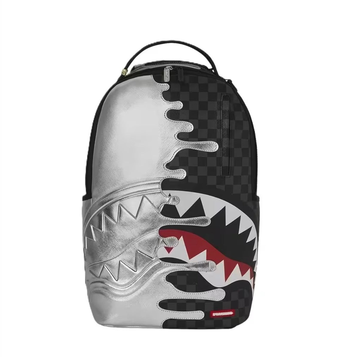 SPRAYGROUND SILVER SIDE DRIP BLACK CHECK