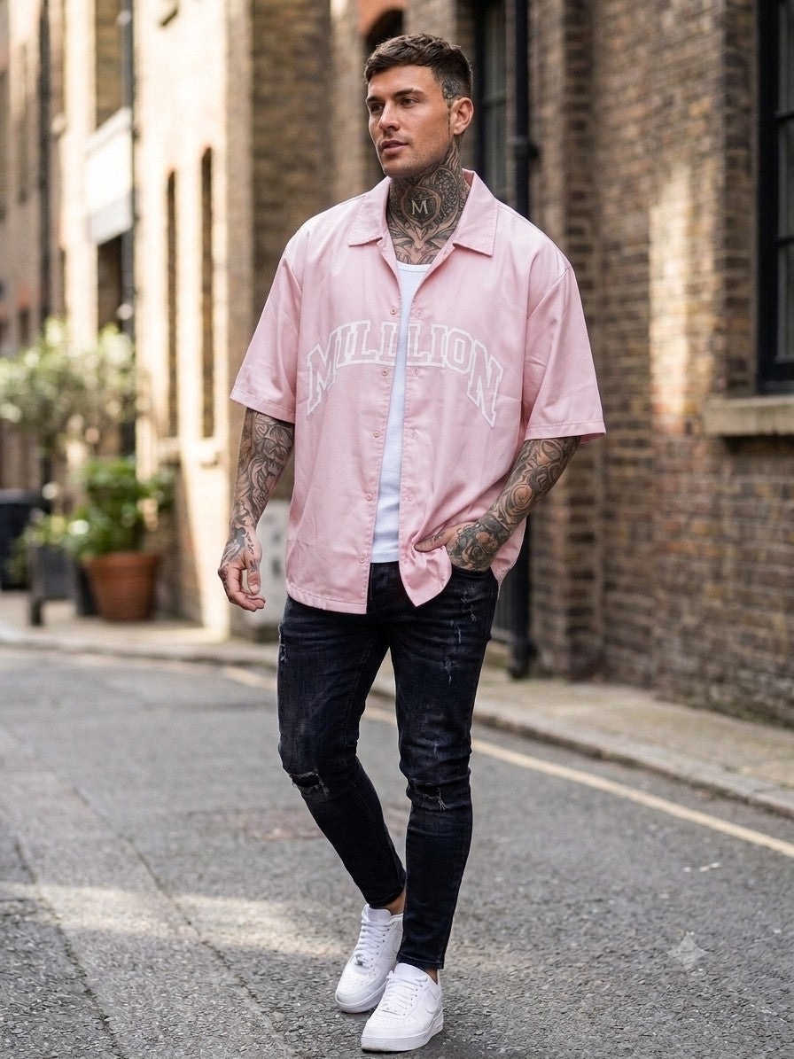 Million Camicia mezza manica scritta gra