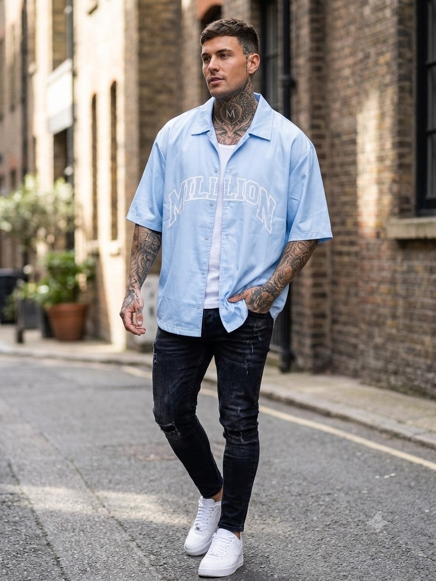 Million Camicia mezza manica scritta gra
