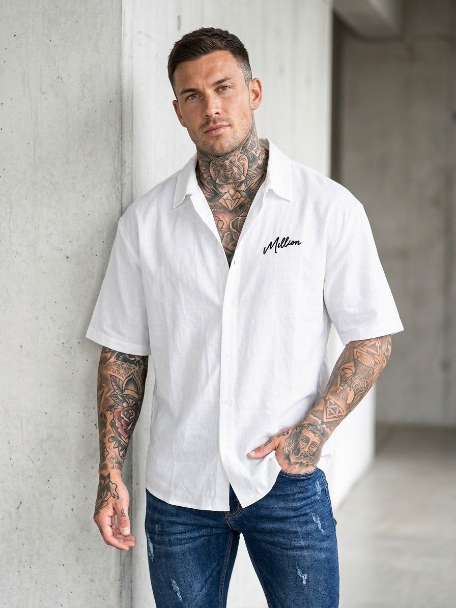 Million Camicia scritta corsivo lato