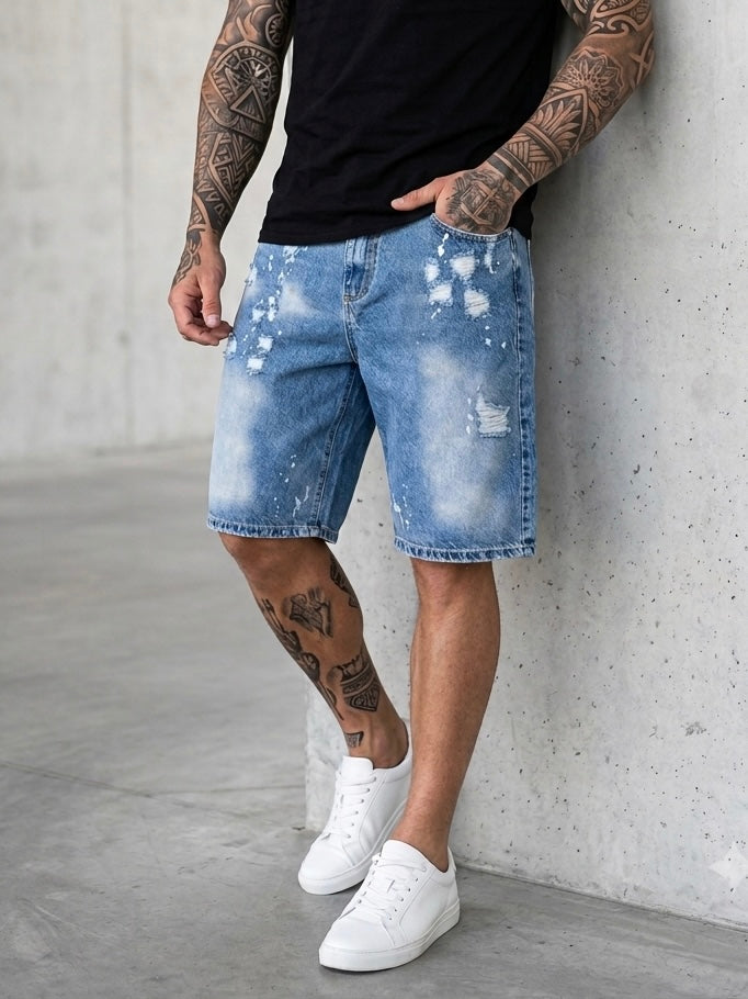 Million bermuda denim azzurro strappo