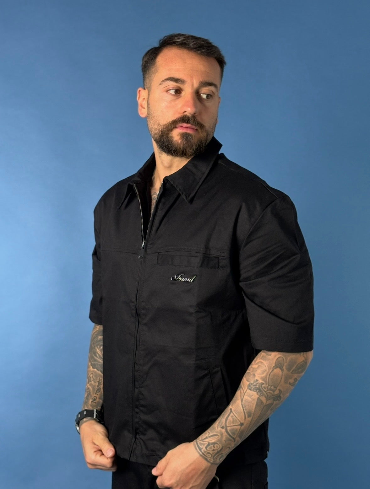 forward camicia mezza manica nera