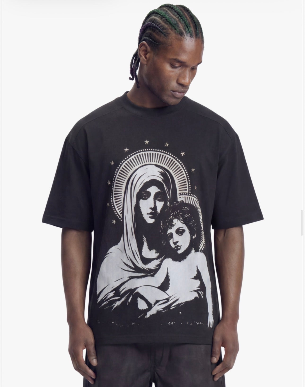 Trust no one t-shirt madonna con stelle