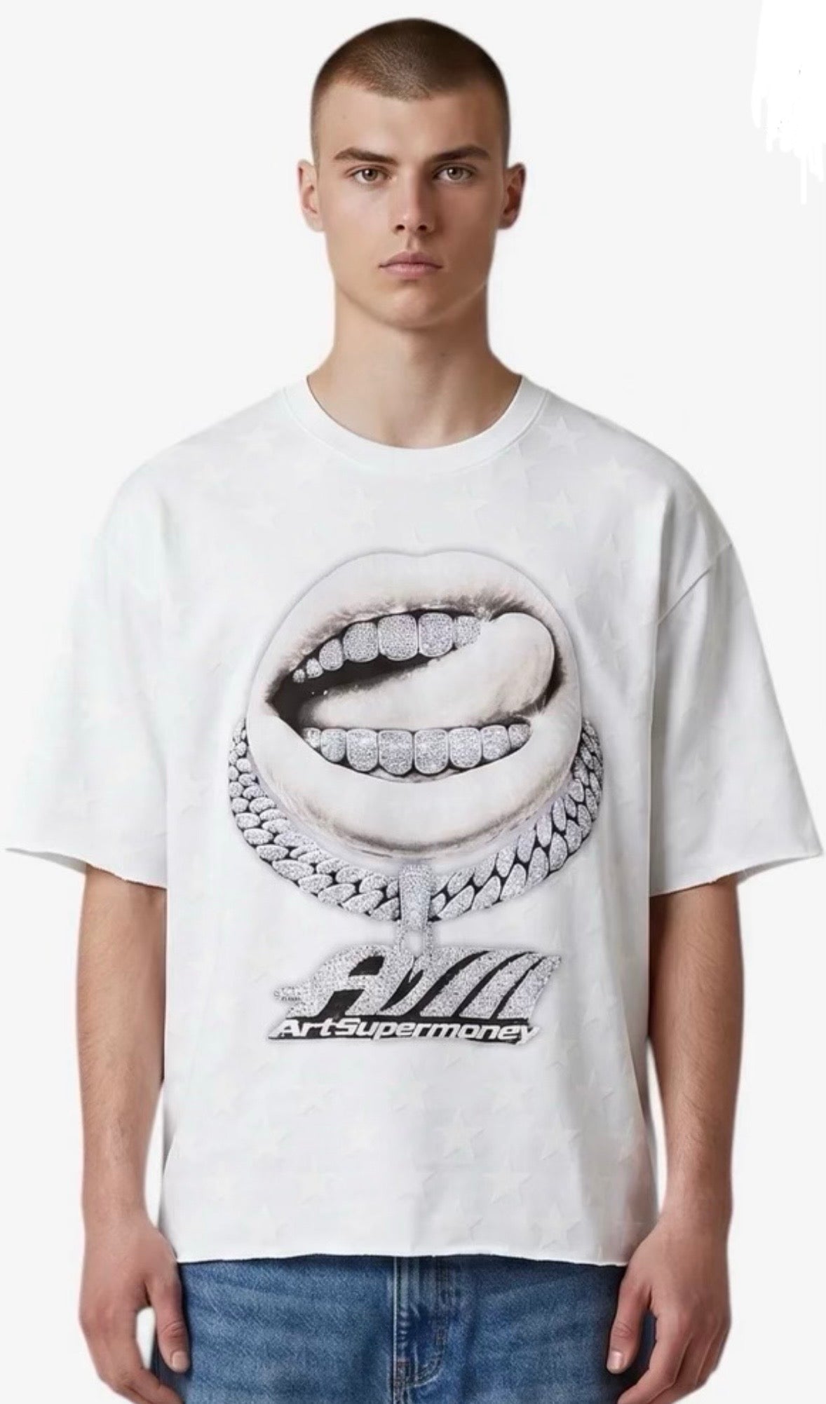 artsupermoney black lips t-shirt