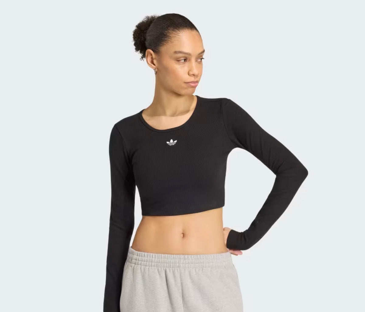 Adidas maglia crop a costine donna