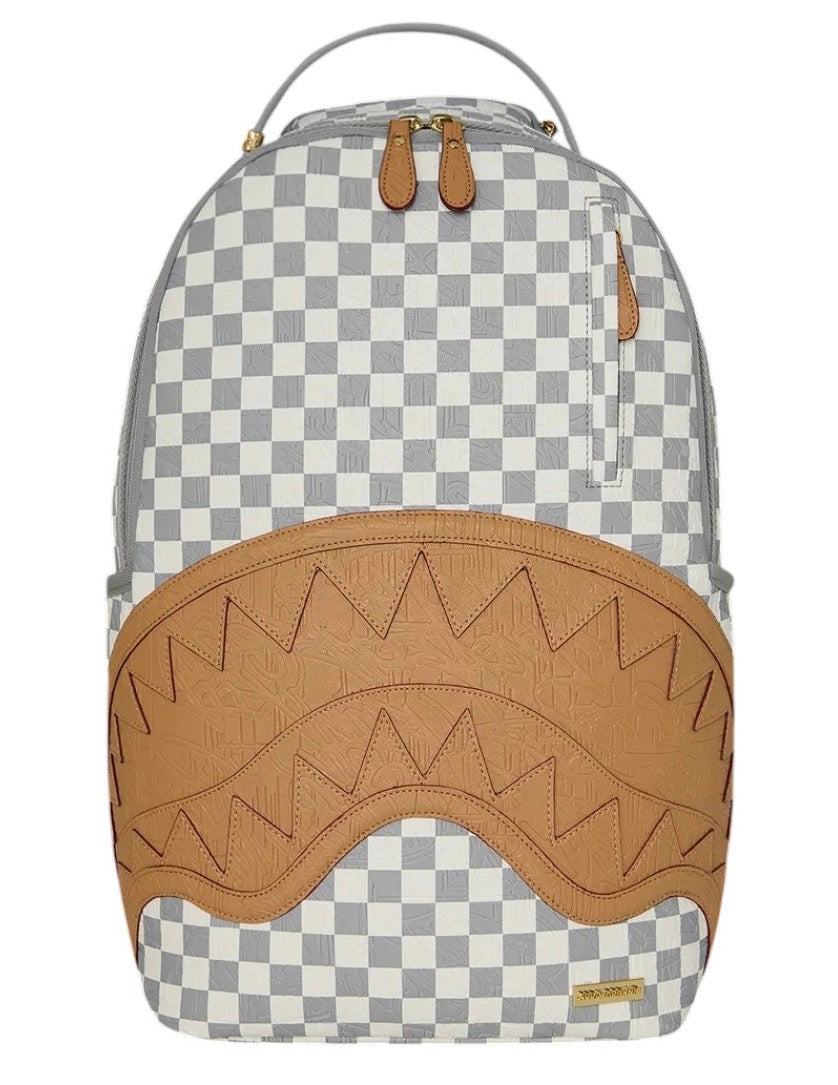 SPRAYGROUNG EMBOSSED CREAM CHECK BACKPAC