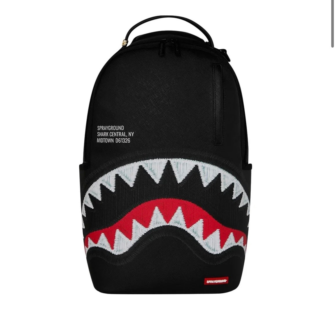 SPRAYGROUNG SHARK CENTRAL BLACK EMBROIDE
