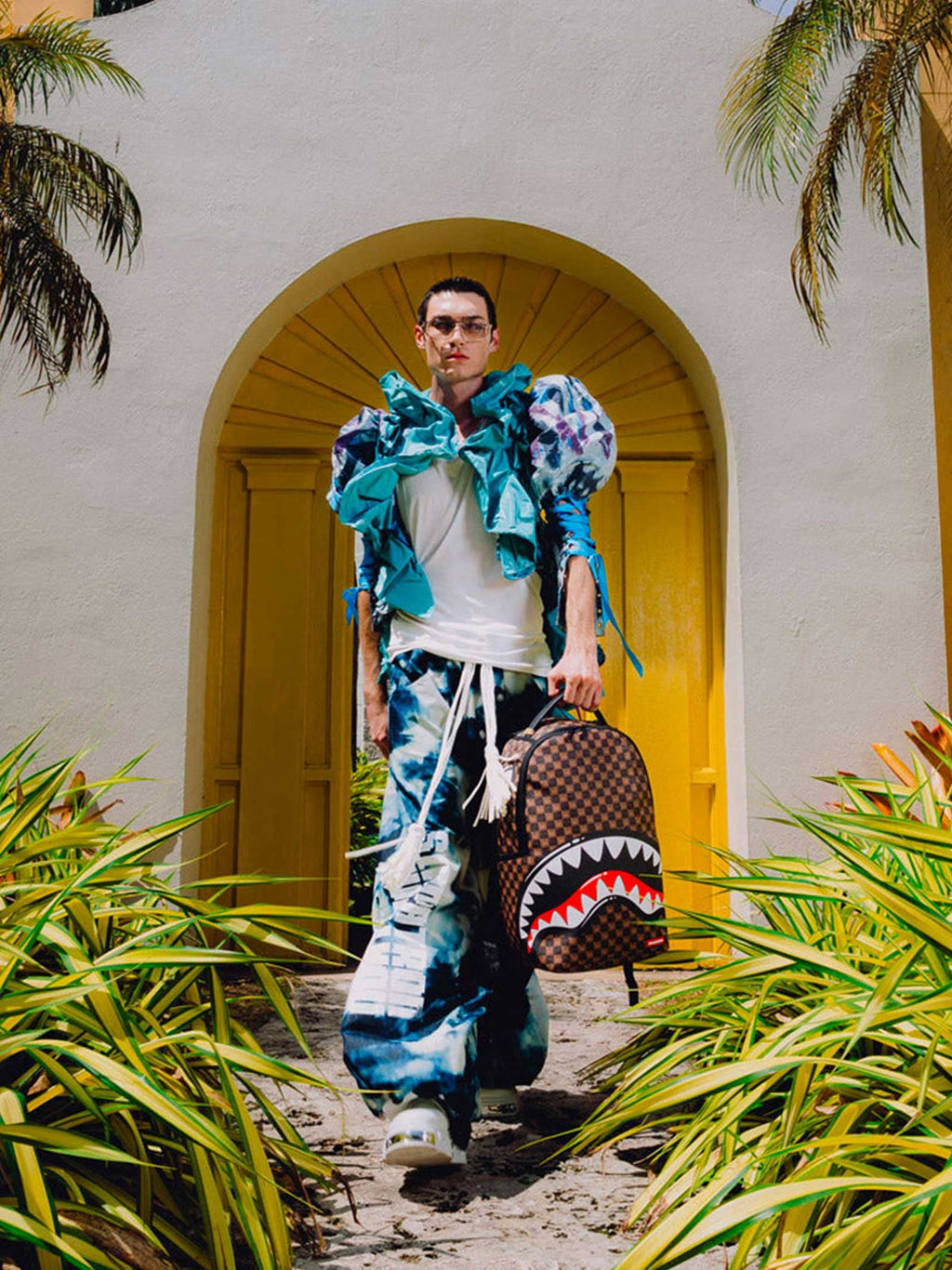 SPRAYGROUND zaino sharks in paris wtf bubble brown check 910b8634nsz marrone